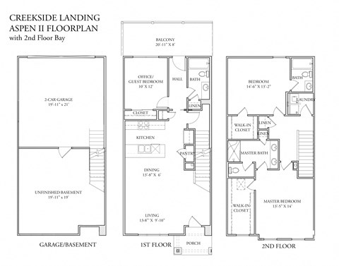 Floor plan for 3 beds, 3 baths, 1680 sqft